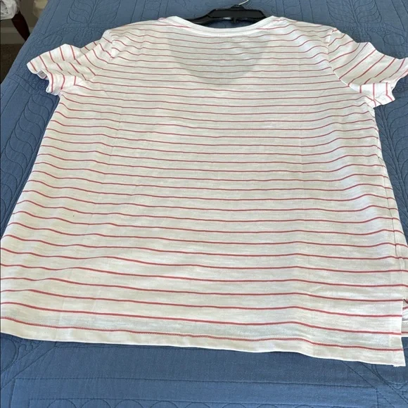 Falls Creek Red Striped V-Neck Tee size medium - Picture 4 of 4